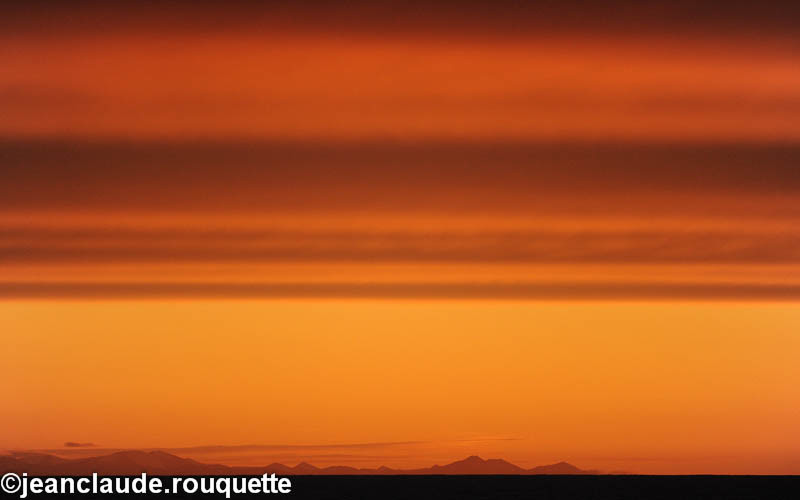 Sunset and the Baffin island - West Coast of Greenland 2012