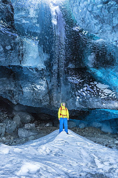 Helen in the ice cave - Iceland winter