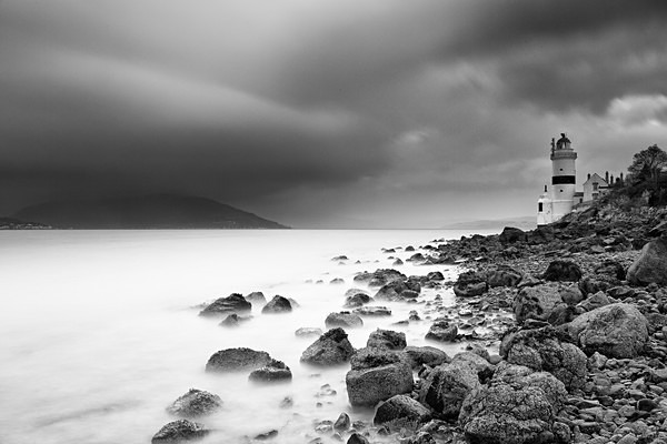 Storm light at The Cloch, Gourock - Monochrome landscape
