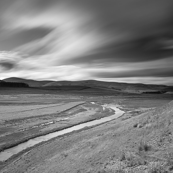 Daer Water looking upstream from above