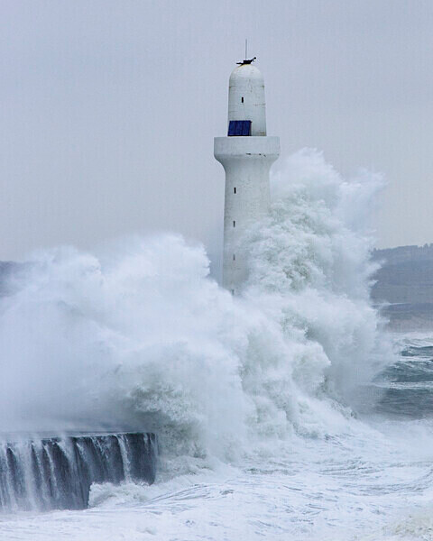 Bad weather, Aberdeen Harbour - Miscellaneous Scotland