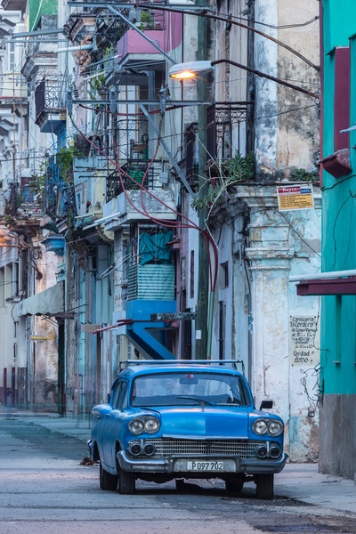 Car and old buildings, Havana - Cuba