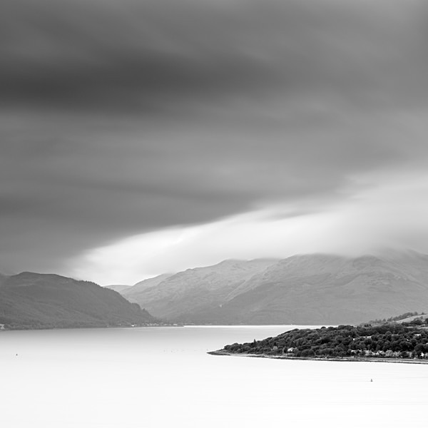 Loch Long across the Clyde Estuary from Tower Hill, Gourock