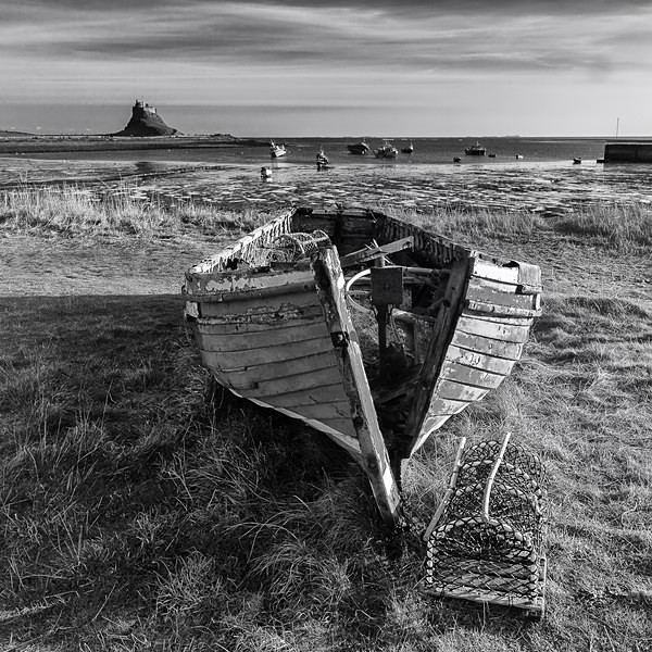 Magpie, Lindisfarne - Monochrome landscape