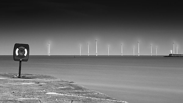Teesmouth Wind Farm - Monochrome landscape