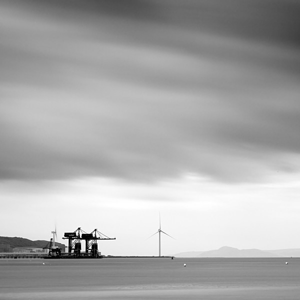Cranes and wind turbines, Clydeport, Hunterson