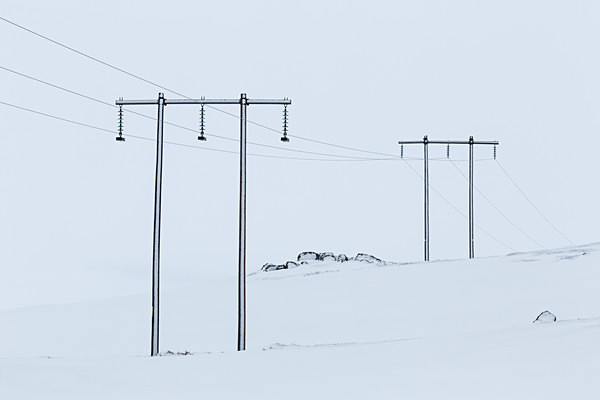 Power lines - Iceland winter