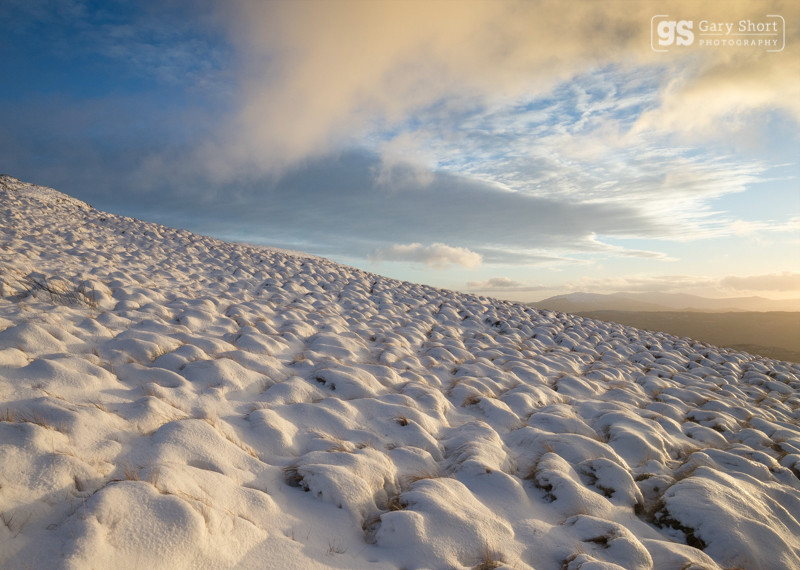 Winter sunset over the Arans - Snowdonia images