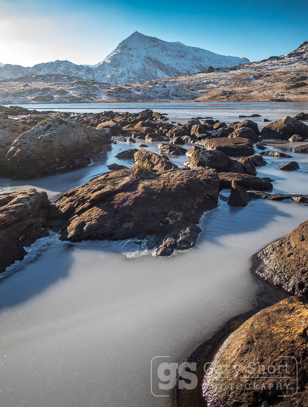 Icy Llyn Cwmffynnon and Crib Coch - Snowdon