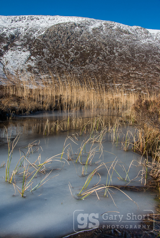 Icy pool below the Glyders - Snowdonia images