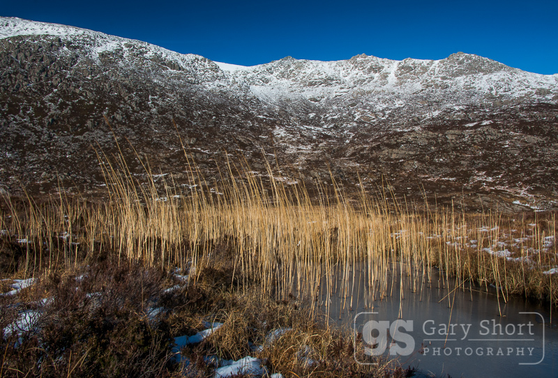 Frozen pool below the Glyders - Snowdonia images