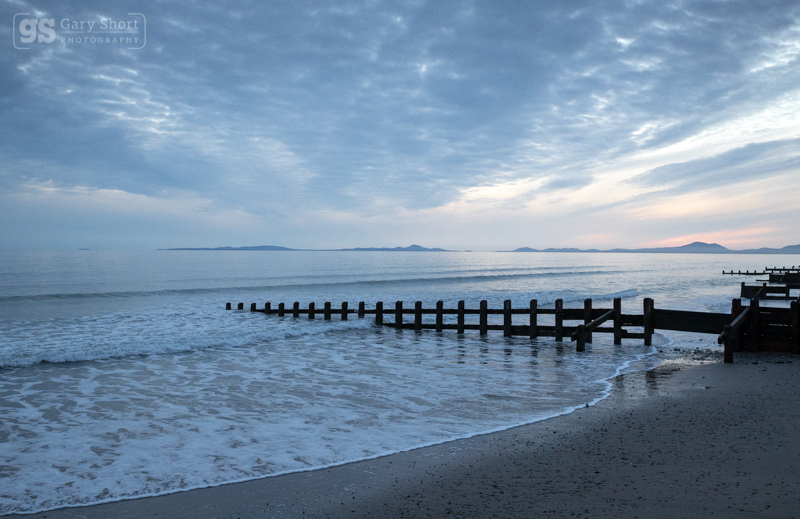 High tide at dusk, Cardigan bay - North Wales images