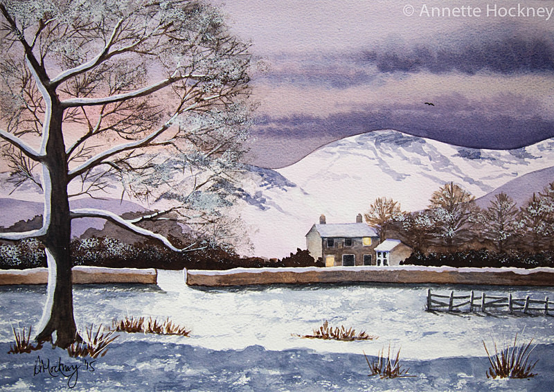 Dusk on Christmas Day - Watercolour paintings