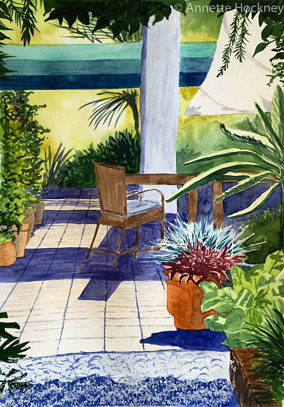 path view Spain - Watercolour paintings
