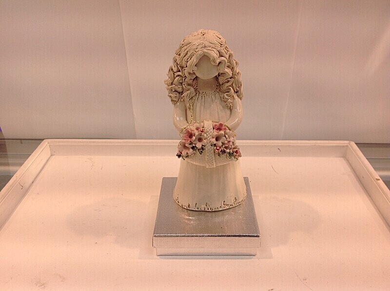 Clare with flowers  5'.  £32.00 - Barbara Lea Pottery
