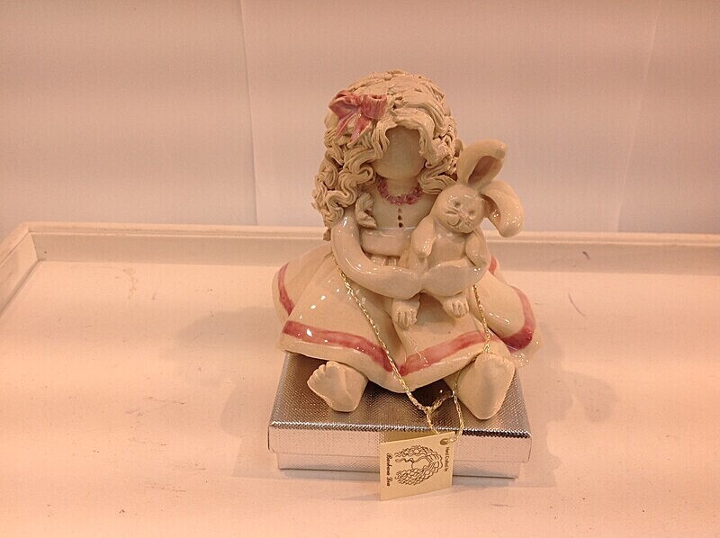 Rachael with rabbit.  4'tall.  £42.00 - Barbara Lea Pottery