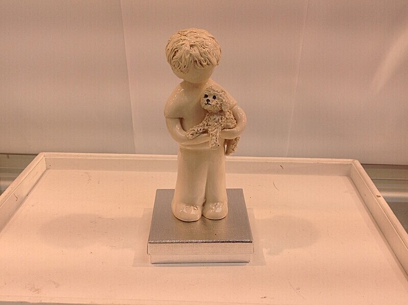 Adam with dog. 5.5'.    £35.00 - Barbara Lea Pottery