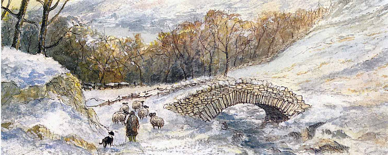 Ashness Bridge in Winter - Lake District Landscapes: Rectangle Prints