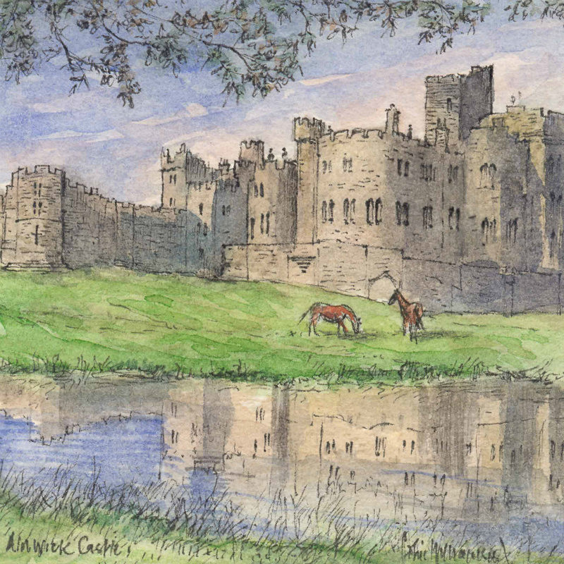 Alnwick Castle - Northumberland Landscapes: Square Prints