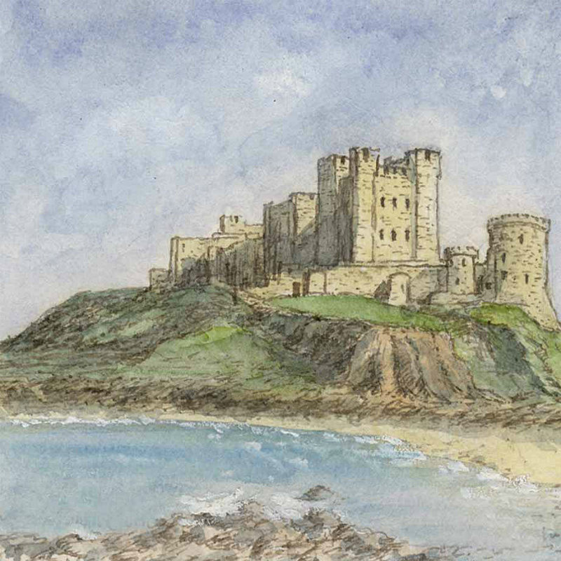 Bamburgh castle - Northumberland Landscapes: Square Prints