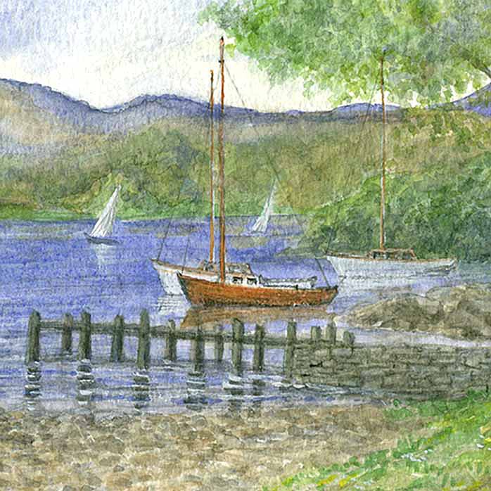 Windermere Boats - Lake District Landscapes: Square Prints