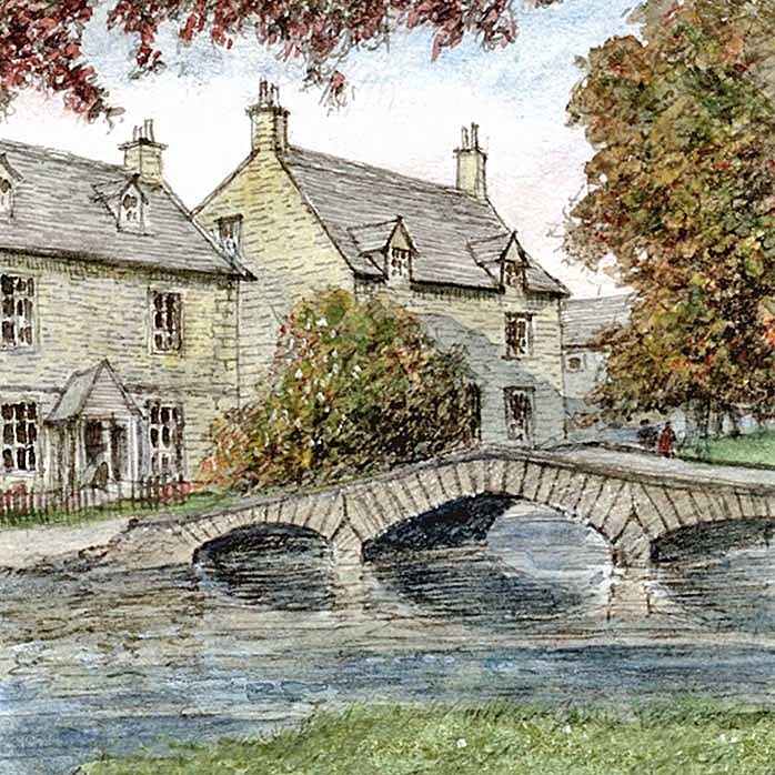 Bourton on the Water - Cotswolds Landscapes: Square Prints