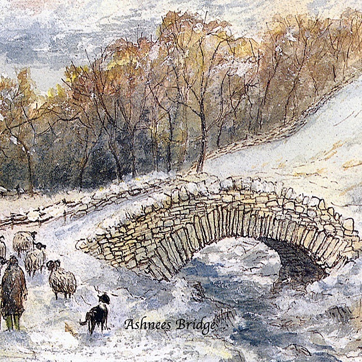 Ashness Bridge in Snow - Lake District Landscapes: Square Prints