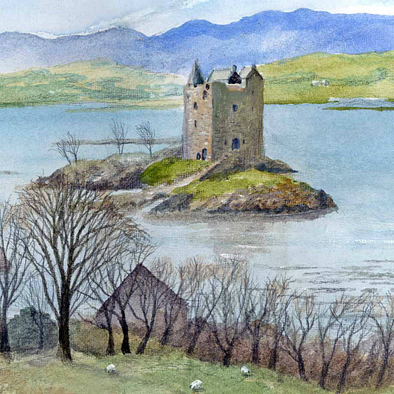 Castle Stalker, Loch Laich - Scotland Landscapes: Square Prints