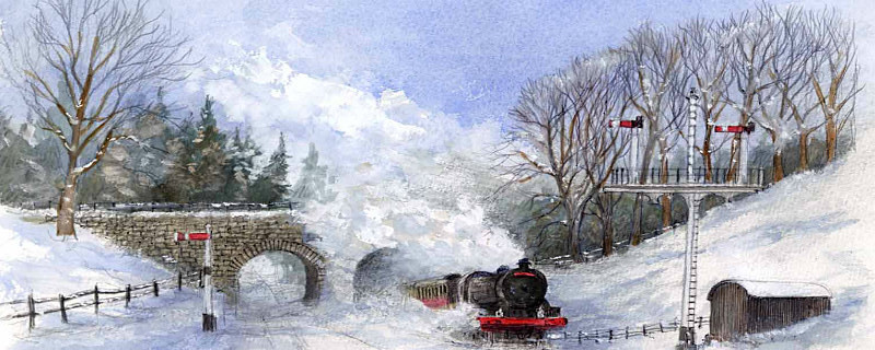 North Yorkshire Moors Railway in Snow - Yorkshire Landscapes: Rectangle Prints