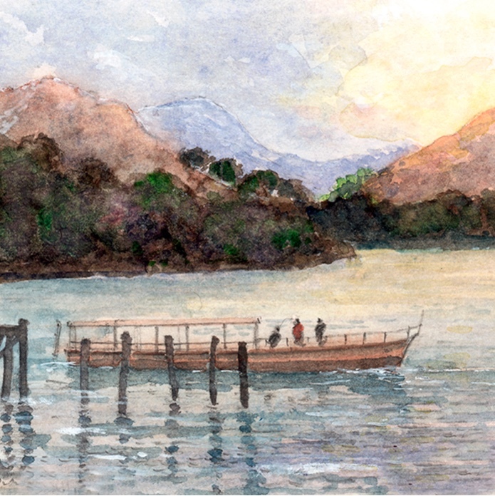 Derwentwater Boats - Lake District Landscapes: Square Prints