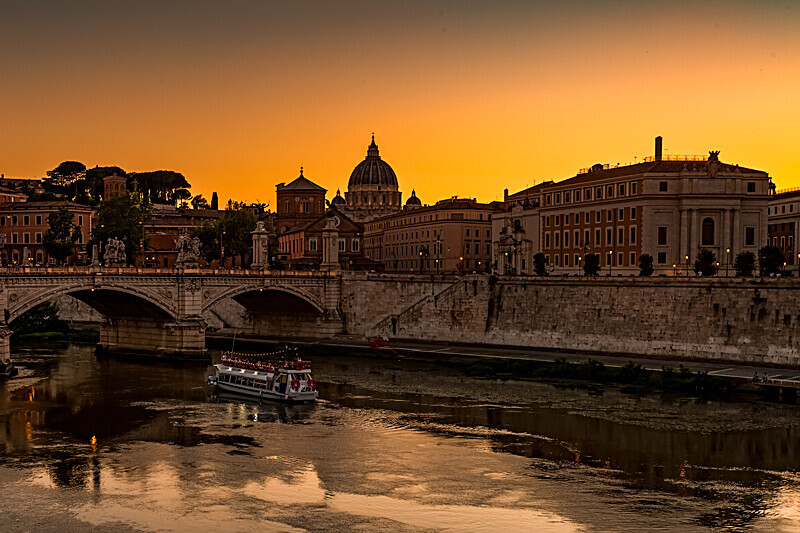 Tiber River with Boat - Other Locations