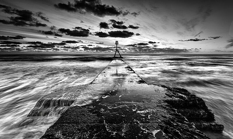 Bridlington South Beach Mono - Black and White