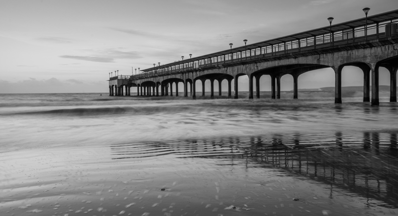 Boscombe Pier - Black and White