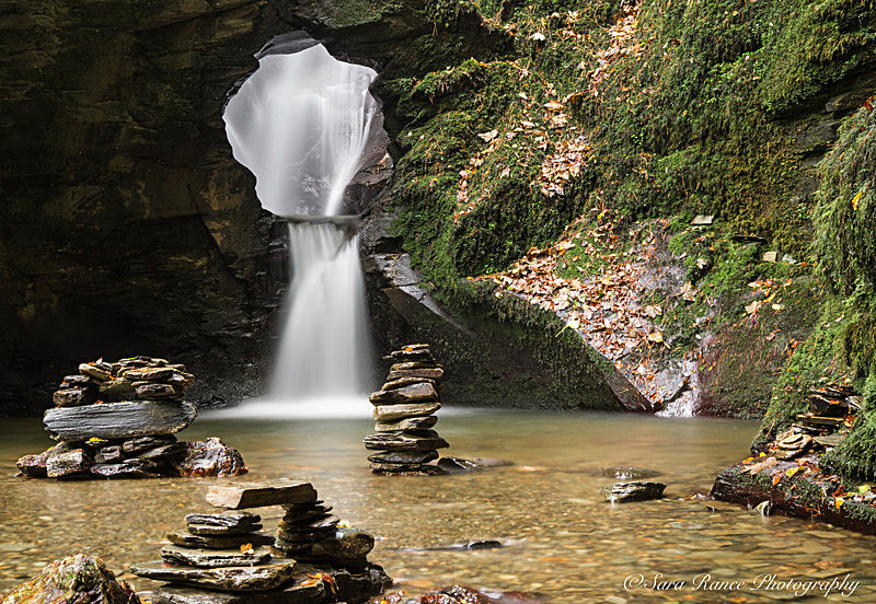 St Nectans Glen Waterfall Tintagel North Cornwall in Autumn