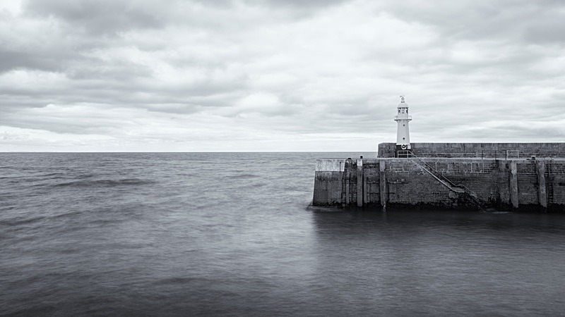 Mevagissey Lighthouse Mono - Seascapes