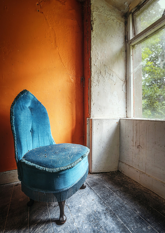Orange Room & a Blue Chair - 'Abandoned Ireland'