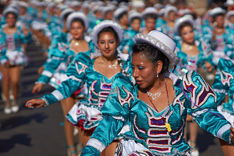Female members of a Caporales dance group - Carnaval Andino Con La Fuerza Del Sol - Arica