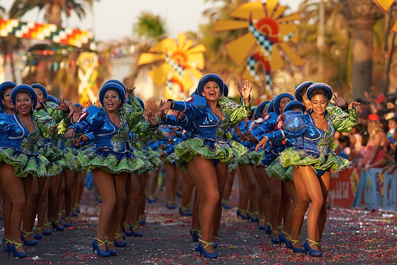 Female members of a Caporales dance group - Carnaval Andino Con La Fuerza Del Sol - Arica