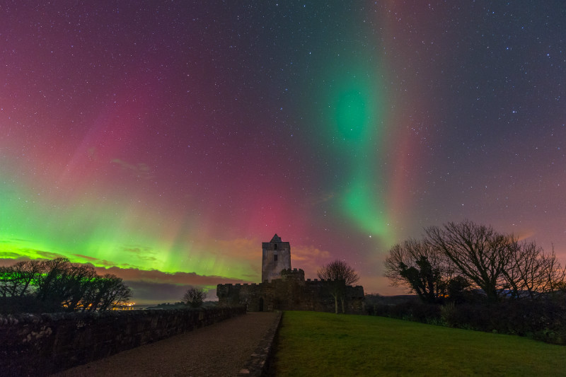 Doe Castle Aurora - Donegal's Sky at Night