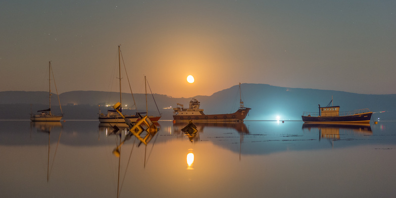 Misty Moonrise - Donegal's Sky at Night