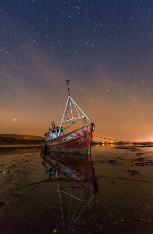 Old Boat Sabrina - Donegal's Sky at Night