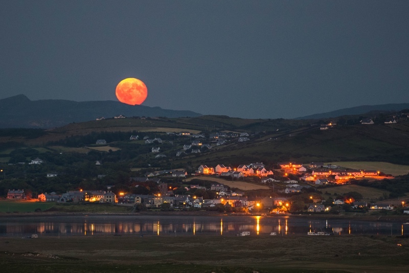 Rising Strawberry Moon - Donegal's Sky at Night