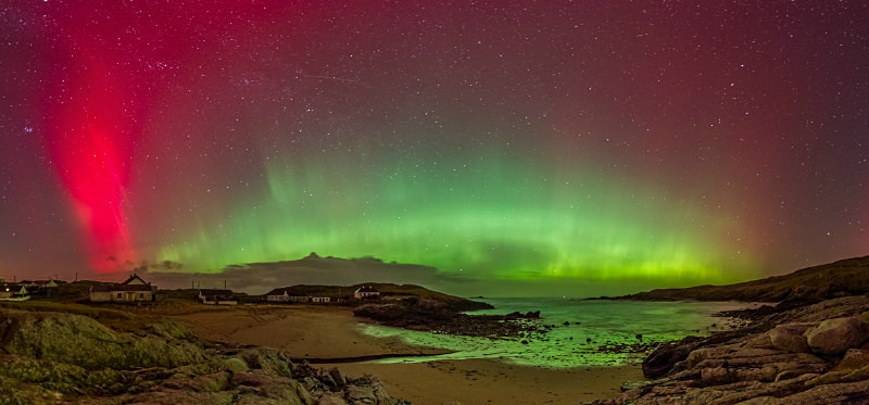 Aurora Borealis over Dooey Beach. - Donegal's Sky at Night
