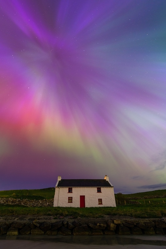 Aurora Borealis over the Cottage - Co. Donegal
