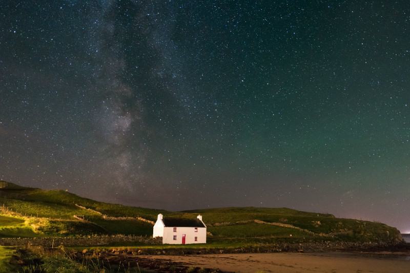 Cottage By The Sea - Donegal's Sky at Night
