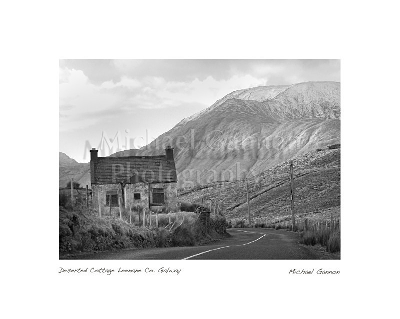Deserted Cottage Leenane Co Galway 1 - Landscape Black and White