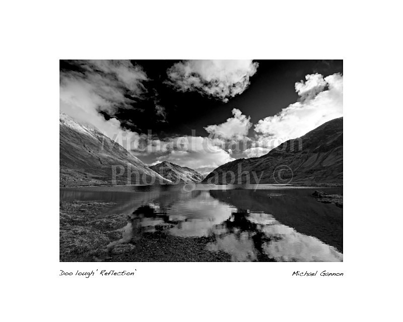 Doo Lough Reflection - Landscape Black and White