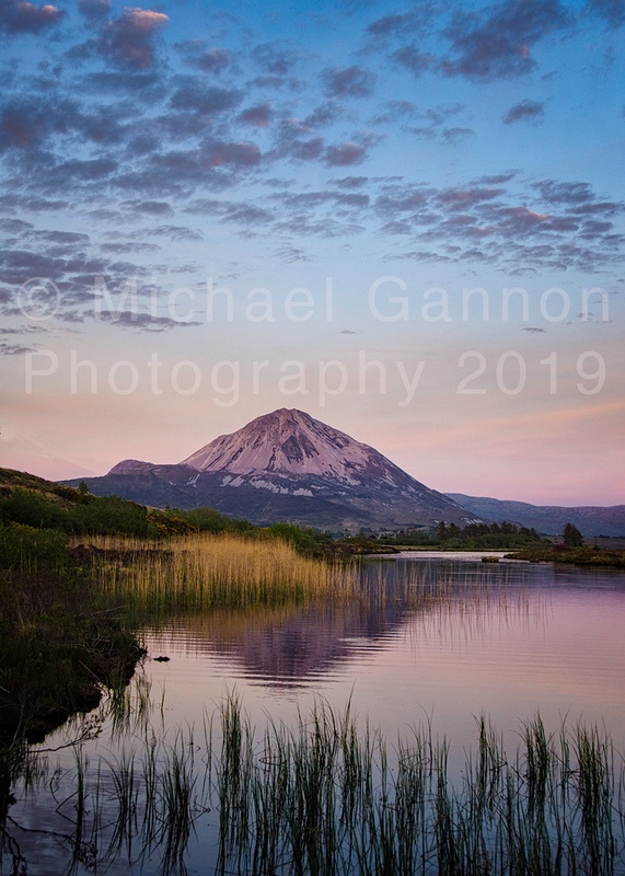 Mount Errigal Reflection in Claddy River - Images of Donegal 2019