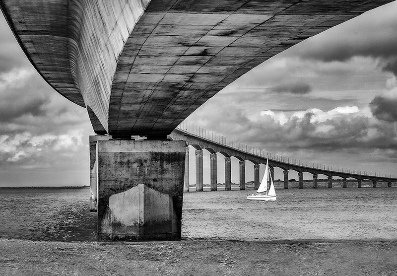 Bridge to Ile de Re - Monochrome