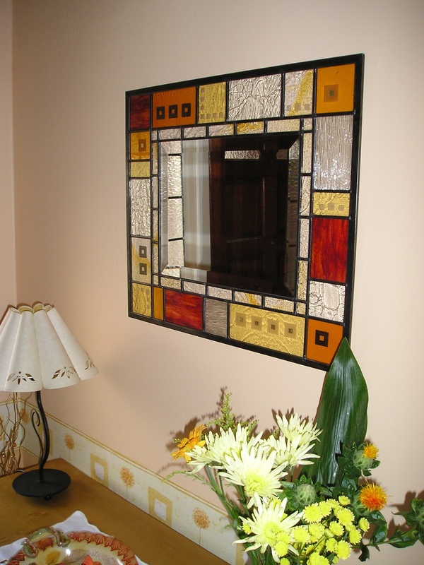 Hall mirror | Carole Gray | Stained glass commission